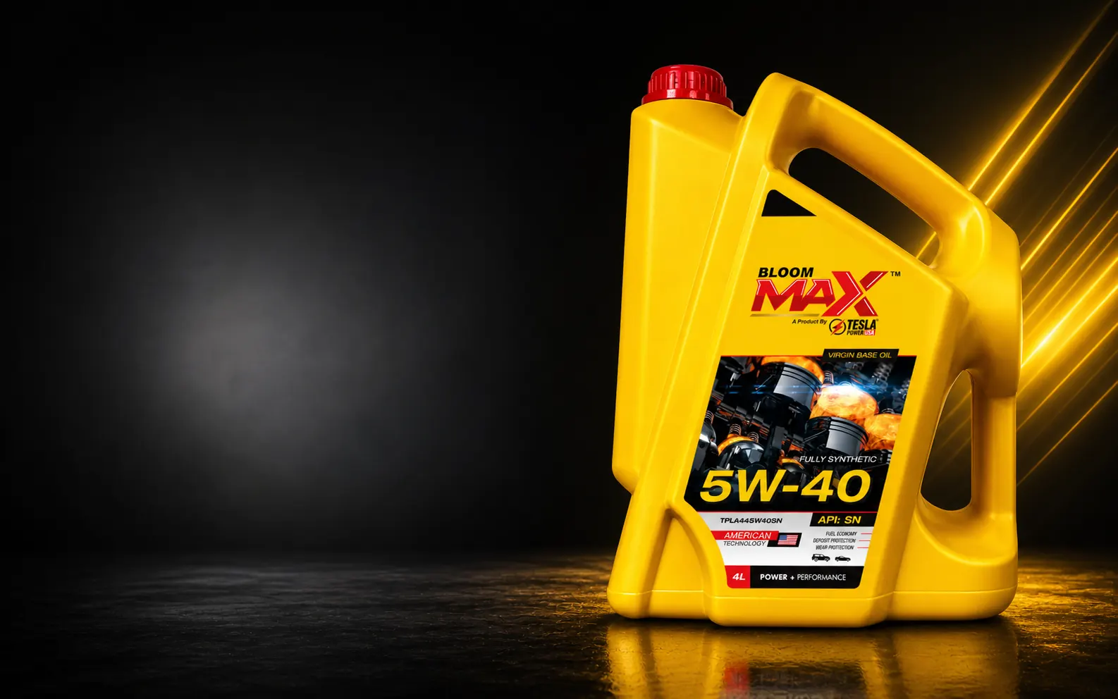 Bloom Max 5W-40 fully synthetic engine oil by Tesla Power USA