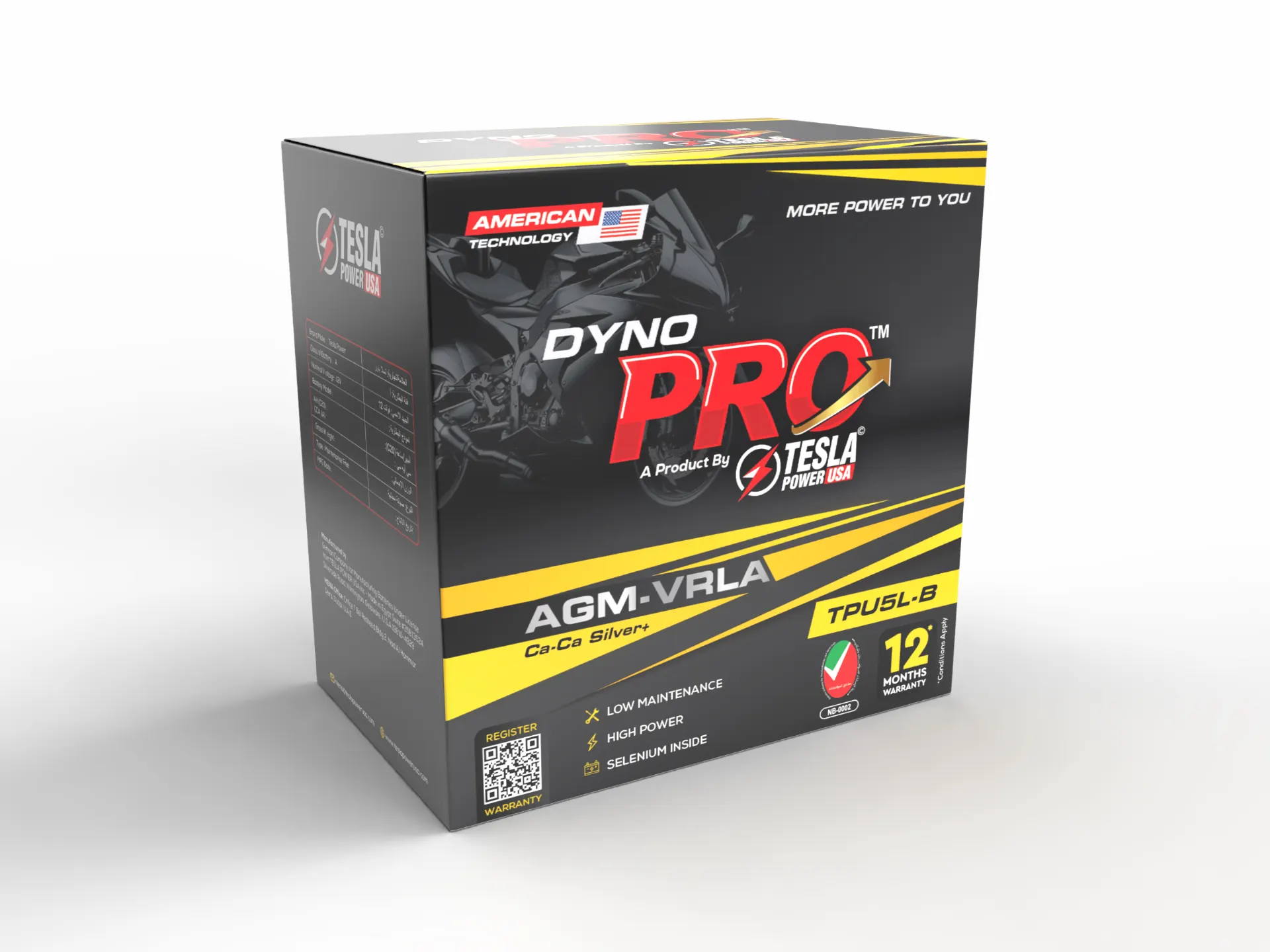Dyno Pro TPU5L-B battery retail packaging