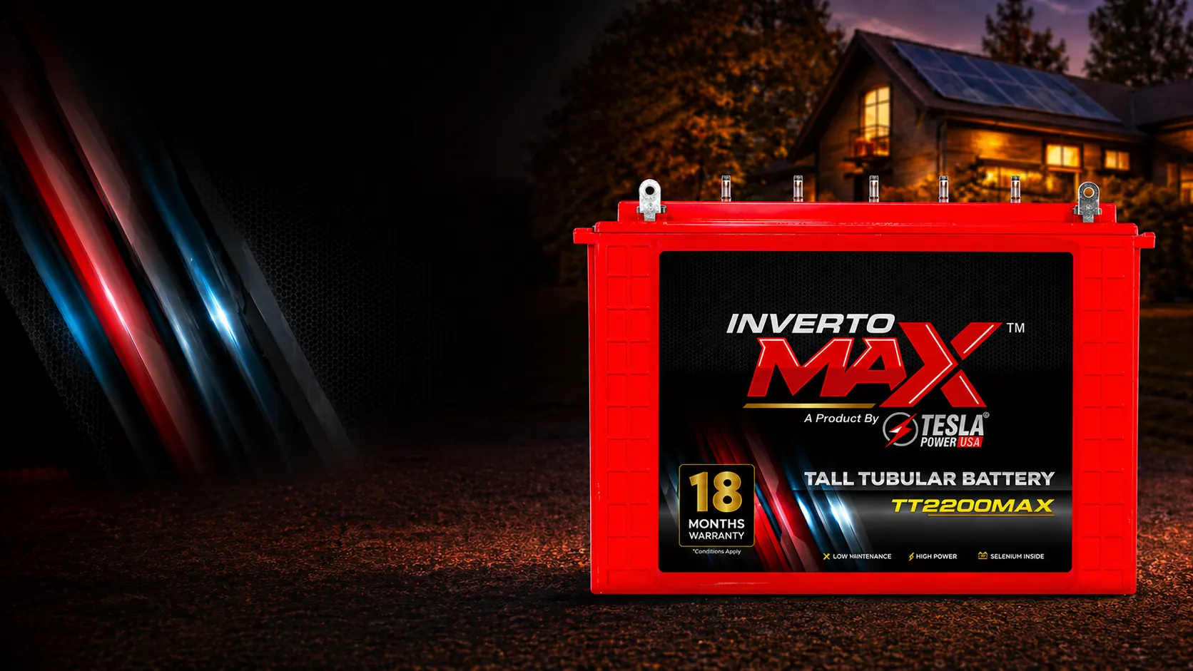 Inverto Max tubular inverter battery for home and office backup