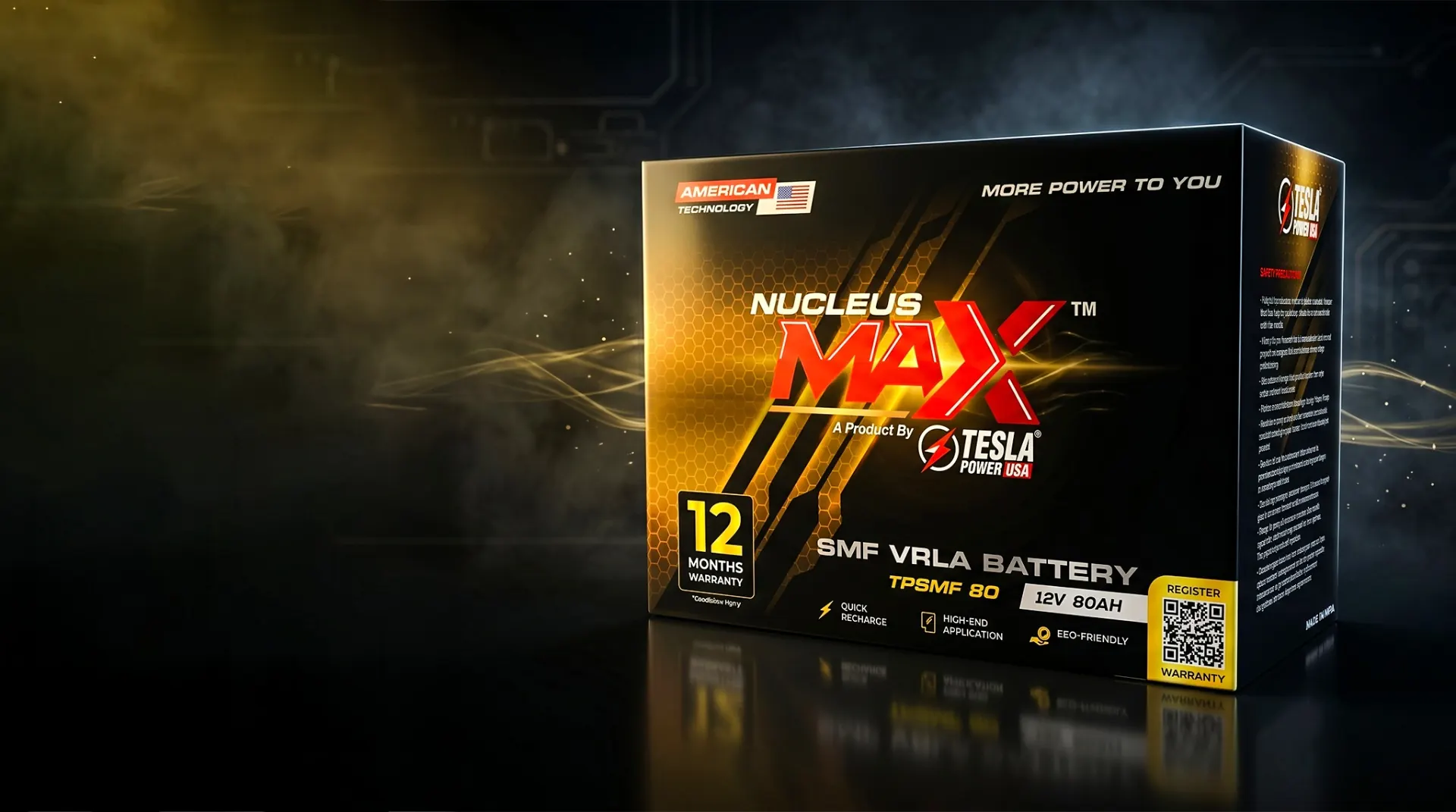 Nucleus Max SMF VRLA batteries for UPS, telecom and data centre backup