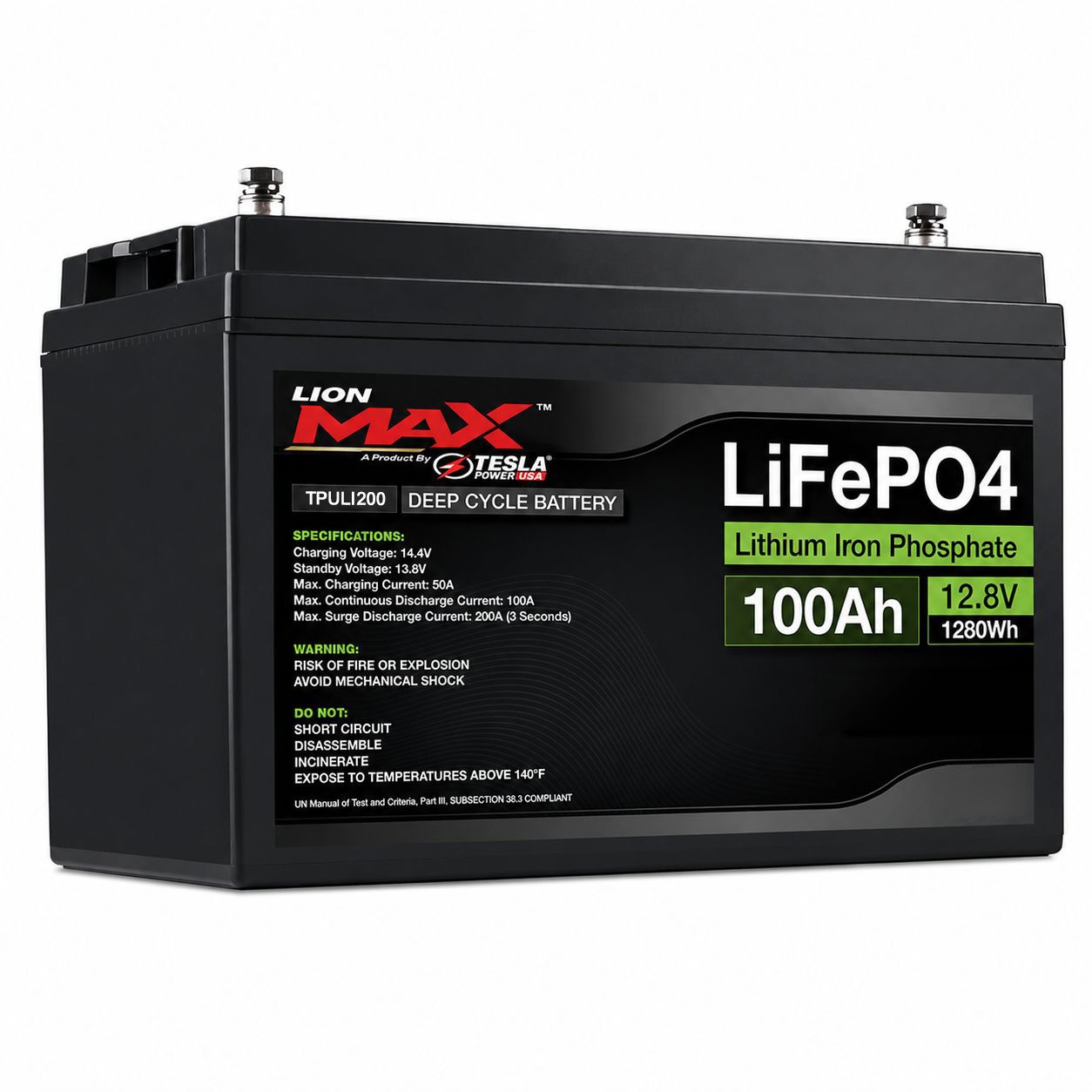 LiON Max EP12100 12.8V 100Ah LiFePO4 lithium battery