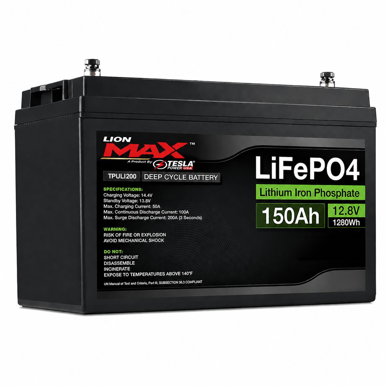 LiON Max EP12150 12.8V 150Ah LiFePO4 lithium battery