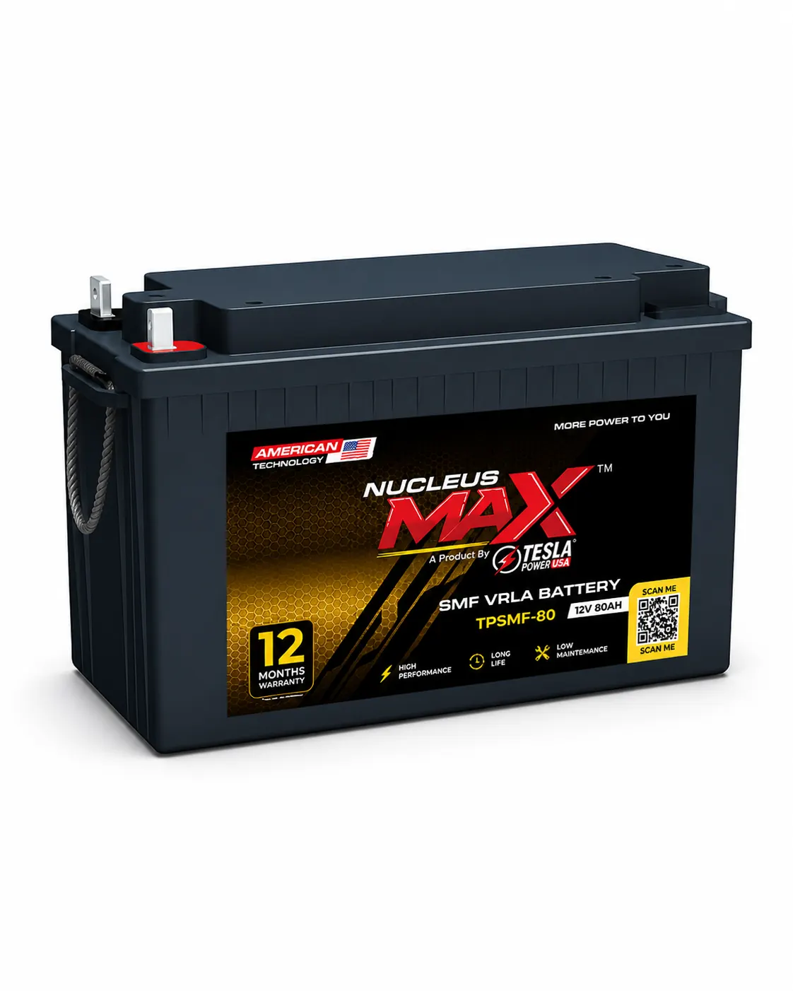 Nucleus Max TPSMF-80 12V 80Ah SMF VRLA battery