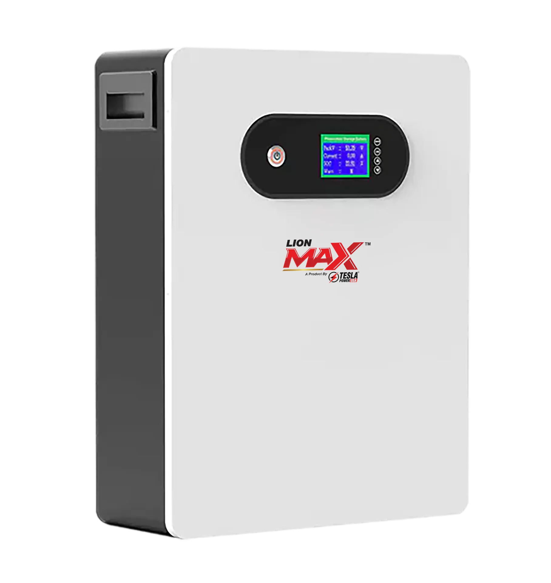 LiON Max wall mounted UPS side profile with LCD display