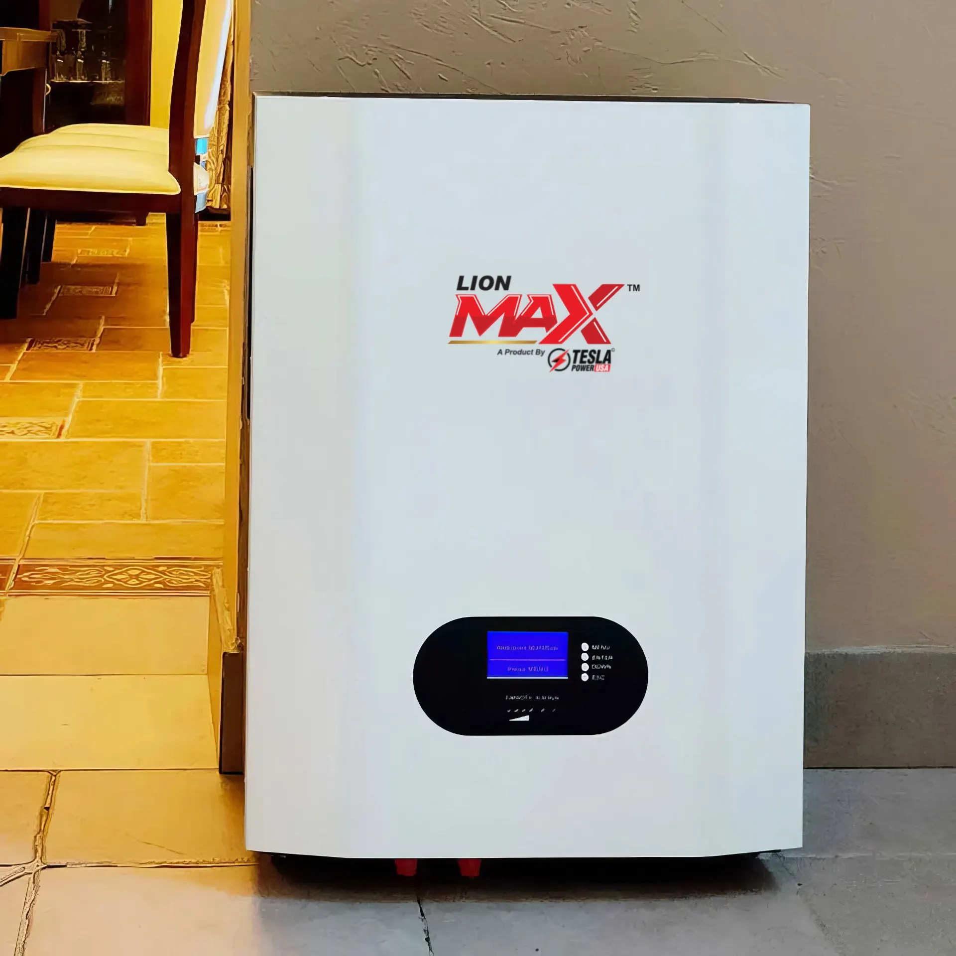 LiON Max wall mounted UPS installed in a residential setting